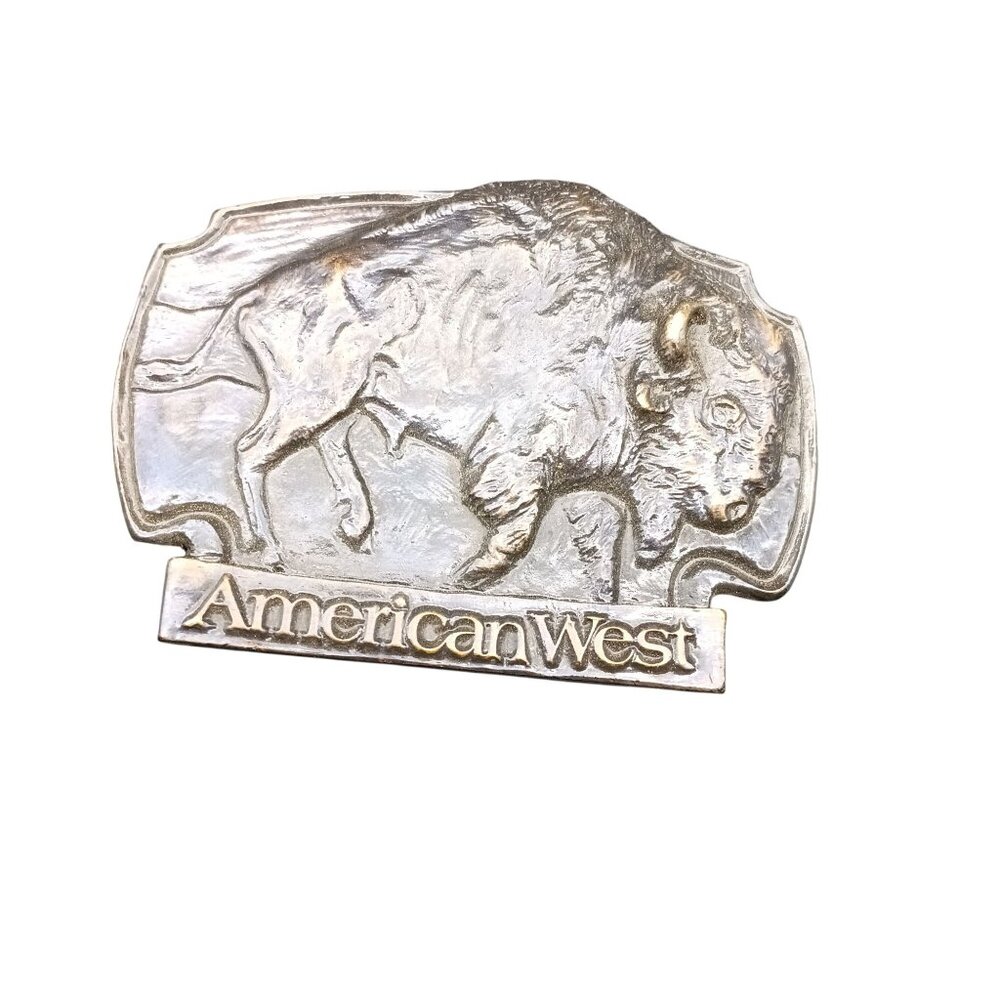 American West Vintage Buffalo Belt Buckle Metal Western Design